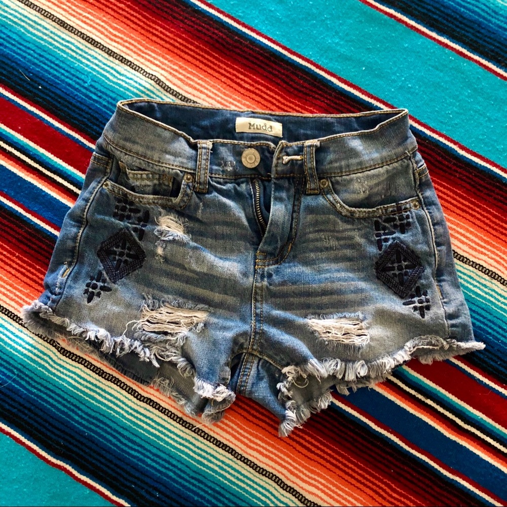 Mudd Distressed Jean Shorts